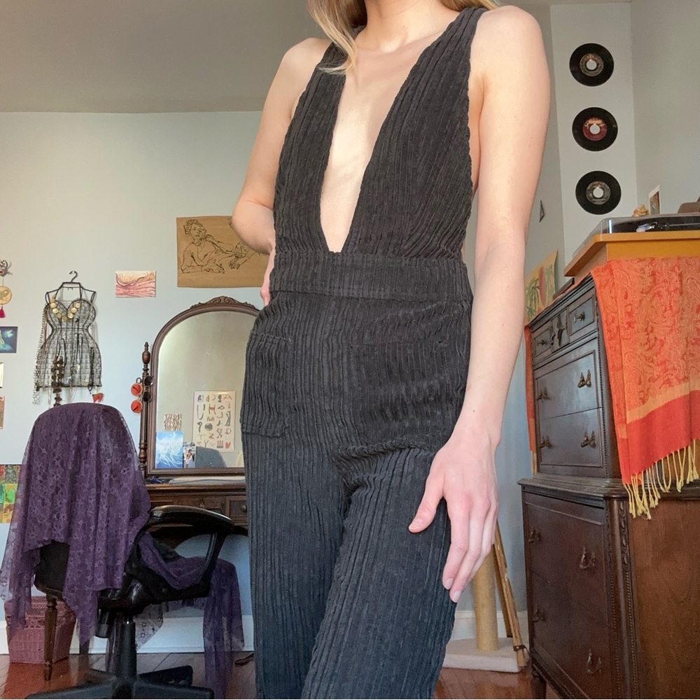 BDG Navy Blue Corduroy Overalls / Jumpsuit